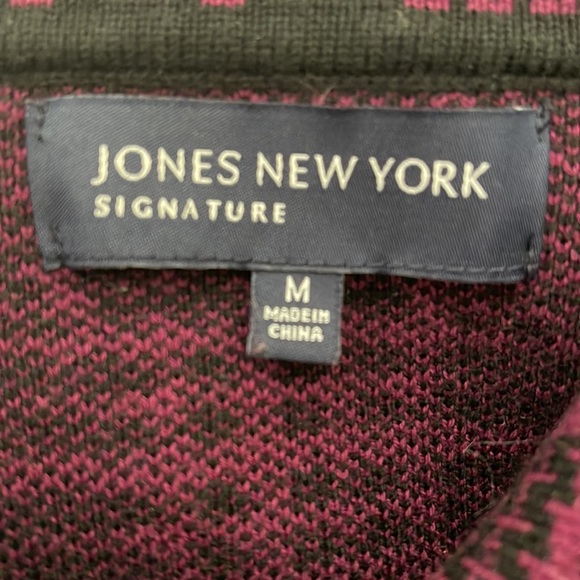 Jones New York Purple Plaid Cardigan Sweater Size M - Picture 6 of 7